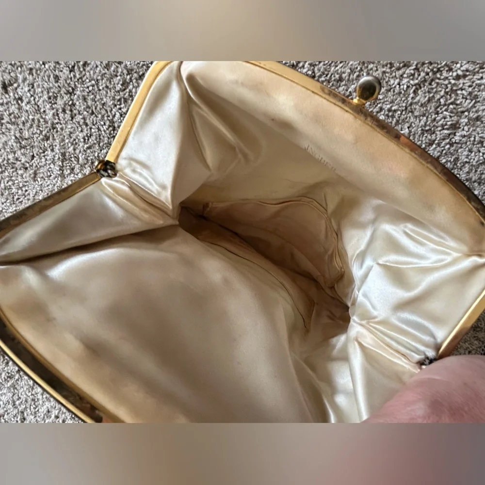 Vintage‎ INGBER Black/ Gold Velvet Small Fold Over Clutch USA Made